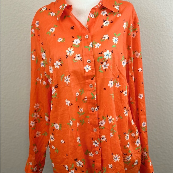 Talbots COTTON BUTTON FRONT SHIRT - LIVELY DITSY New without tag - Picture 3 of 13